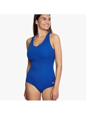 Speedo Women’s Standard Royal Blue Textured One-Piece Swimsuit
